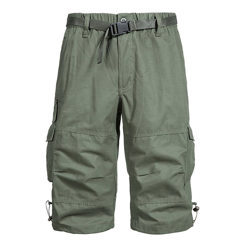 Mens Short Swim Shorts Men's Cargo Shorts Classic Fit Cotton Elastic Waist Tooling Shorts Multi Pocket Solid Work Utility Shorts Outdoor 4 Inch Inseam Linen Shorts Men Army Green 5X