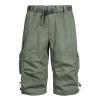 Mens Short Swim Shorts Men's Cargo Shorts Classic Fit Cotton Elastic Waist Tooling Shorts Multi Pocket Solid Work Utility Shorts Outdoor 4 Inch Inseam Linen Shorts Men Army Green 5X view 1