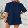 Womens Short Sleeve Open Front Cardigan 2023 Summer Lightweight Cover Ups Cardigans Casual Loose Comfy Soft Sweater Navy view 2