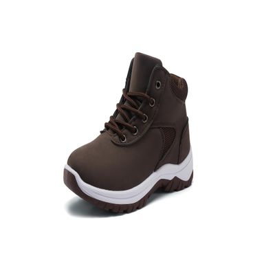 CHERRY POPO Boys Outdoor Hiking Boots Kids Slip Resistant Climbing Hiker Children Casual Sneakers Size 11-6 Dark Brown