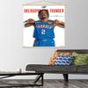 Trends International NBA Oklahoma City Thunder - Shai Gilgeous-Alexander Feature Series 23 Wall Poster, 22.37" x 34.00", Premium Print and Beechwood Hanger Bundle view 2