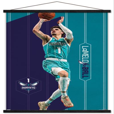 Trends International NBA Charlotte Hornets - LaMelo Ball 23 Wall Poster, 22.37" x 34.00", Premium Print and Black Hanger Bundle