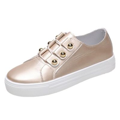 Slip On Sneakers Women White Leather Women Fashion Sneakers Breathable Casual Comfortable Lightweight Walking Shoes Lace Up Low Top Slip On Platform Flats Loafers