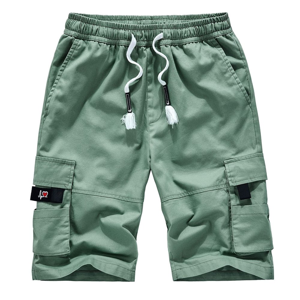 Big and Tall Workout Shorts For Men Gym Shorts Men 2023 Stylish Drawstring Elastic Waist Multi Pockets Cargo Shorts Classic Fit Solid Utility Shorts 6 Inch Inseam Shorts Men Linen Green XL