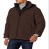 Dockers Men's Dwight Soft Shell Bib Jacket, Dark Brown Hooded, Large view 1