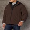 Dockers Men's Dwight Soft Shell Bib Jacket, Dark Brown Hooded, Large view 3