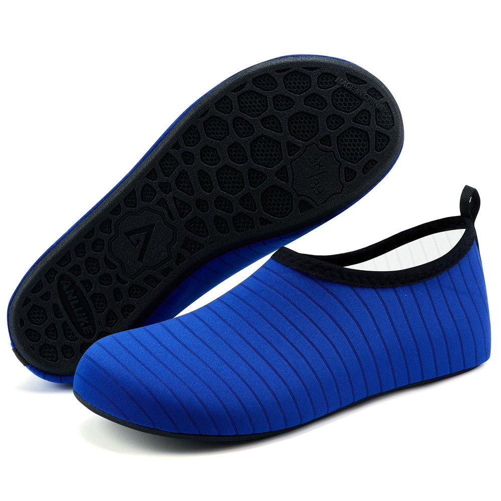 ANLUKE Water Shoes Barefoot Aqua Yoga Socks Quick-Dry Beach Swim Surf Shoes for Women Men Blue 42/43
