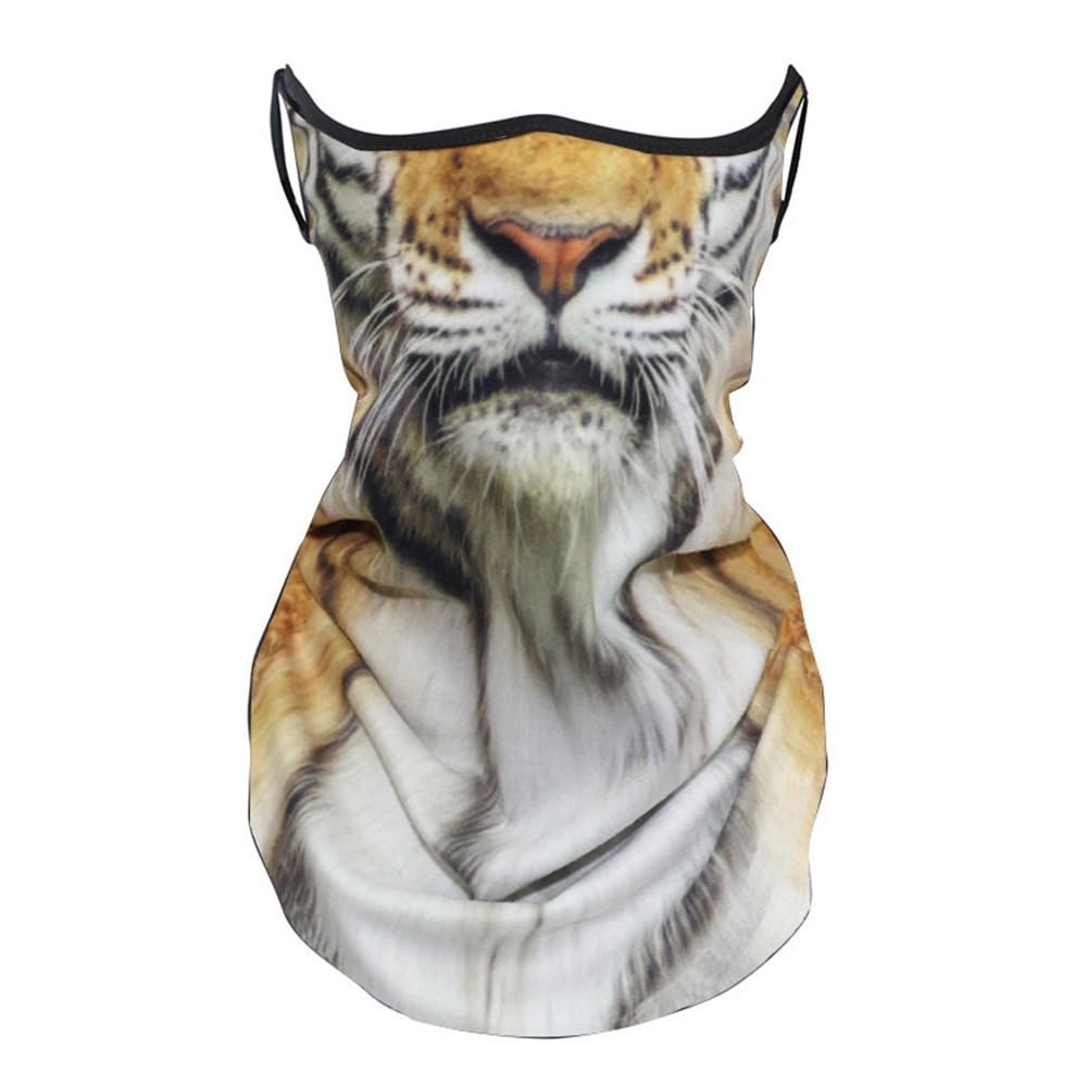 Cute Sun Mask For Cat Riding Ear Windproof Sand Ice Silk Mask Lmitation Dog Mask Mask Face Mask Face Towel Hiking Face Towel For Men & Women Neck Gator Masks (Tiger)