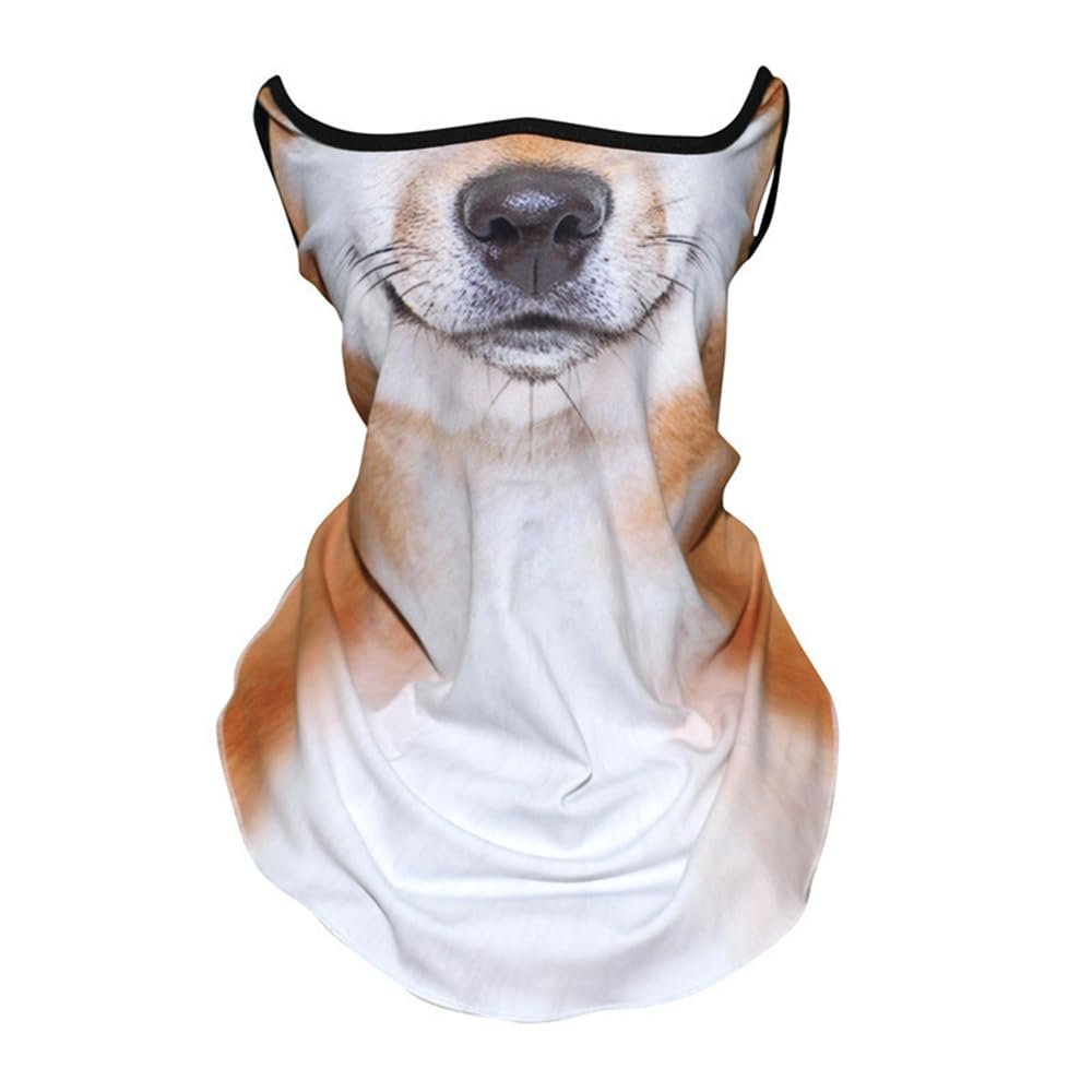 Cute Sun Mask For Cat Riding Ear Windproof Sand Ice Silk Mask Lmitation Dog Mask Mask Face Mask Face Towel Hiking Face Towel For Men & Women Neck Gator Masks (Shiba Inu)