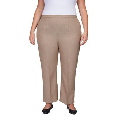 Alfred Dunner Women's Plus-Size Herringbone Short Length Pant Size 18W Latte