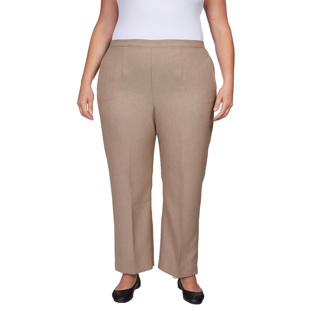 Alfred Dunner Women's Plus-Size Herringbone Short Length Pant Size 18W Latte