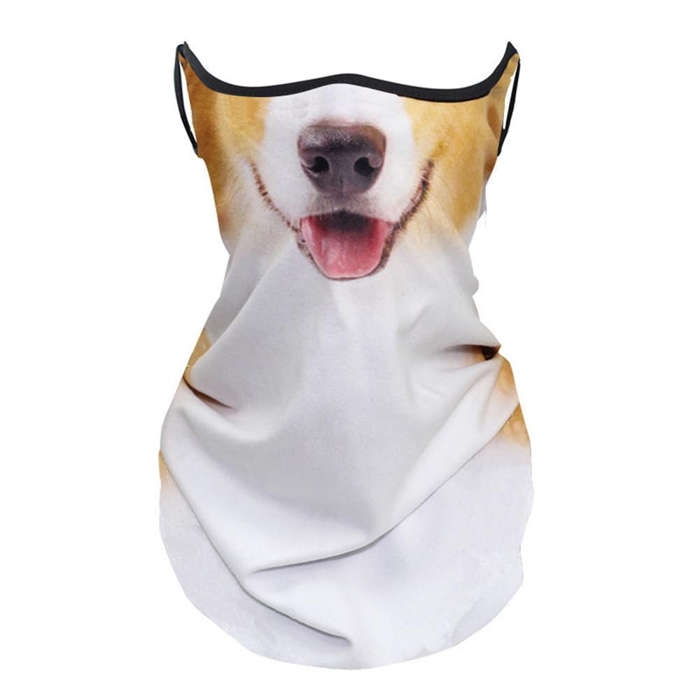 Cute Sun Mask For Cat Riding Ear Windproof Sand Ice Silk Mask Lmitation Dog Mask Mask Face Mask Face Towel Hiking Face Towel For Men & Women Neck Gator Masks (Corgi)