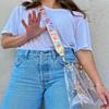 Packed Party Strap For Clear Cooper Crossbody Bag; Spirit Squad Confetti Strap For Women and Girls Fashion Purse, Handbag; Trendy for Ladies at School, Work, Travel, and the Stadium (Orange Burst) view 4