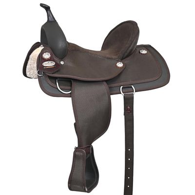 HILASON 15 in Horse Barrel Trail Pleasure Endurance Synthetic Saddle Brown