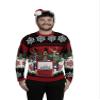 Blizzard Bay Men's Ugly Christmas Sweater Santa, Reindeer Buds Black, Large view 1