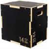 Fitvids 16" x 14" x 12" Non-Slip Wooden Plyo Box Jump Exercise Platform, Plyometric Workout Equipment for Home Gym, Training Step Box, Black view 1