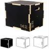 Fitvids 16" x 14" x 12" Non-Slip Wooden Plyo Box Jump Exercise Platform, Plyometric Workout Equipment for Home Gym, Training Step Box, Black view 2