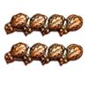 Ribbon Attachments, Four Bronze Oakleaf Mounted on a Bar, No Prong, 2pcs view 1