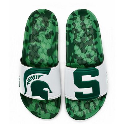 Hype NCAA Team Graphic and Color Unisex Quick Dry Slydr Sandal, Michigan State Spartans, 16 Women/ 14 Men