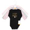 Hudson Baby Unisex Baby Cotton Long-Sleeve Bodysuits, Girl Daddy, Newborn view 2