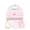 Hudson Baby Unisex Baby Cotton Cap and Scratch Mitten Set, Girl Yellow Safari, 0-6 Months view 2