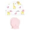 Hudson Baby Unisex Baby Cotton Cap and Scratch Mitten Set, Girl Yellow Safari, 0-6 Months view 4