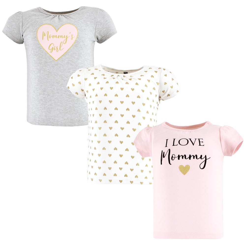 Hudson Baby Unisex Baby Short Sleeve T-Shirts, Girl Mommy, 2 Toddler