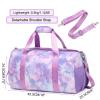 Dance Bag for Girls Sports Gym Bag for Girls Teen Travel Duffel Bags Waterproof Tie-dye Purple Overnight Duffel Bag with Shoe Compartment Ballet Gym Bag view 3