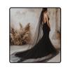 Ursumy 118 Wedding Veil for Bride 2T Veils Long Cathedral Veil Soft Tulle Bridal Veils with Comb (Black-1 Tier) view 1