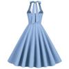 Women's Vintage 1950s Dress Retro Polka Dot Dress for Women 50s 60s Halter Dress Casual Cocktail Swing Party Rockabilly Dresses Audrey Hepburn A-Line Birthday Gowns 2023 Light Blue 2XL view 3