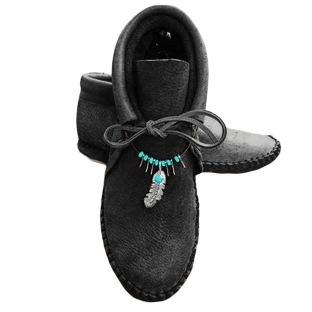 Ladmiple Boots For Women Ankle Booties Flat Women Cowgirl Cowboy Western Ankle Boots Round Toe Short Booties Fashion Classic Retro Casual High Top Combat Walking Shoes