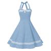 Women's Vintage 1950s Dress Retro Polka Dot Dress for Women 50s 60s Halter Dress Casual Cocktail Swing Party Rockabilly Dresses Audrey Hepburn A-Line Birthday Gowns 2023 Sky Blue Polka Dot S view 1