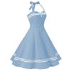 Women's Vintage 1950s Dress Retro Polka Dot Dress for Women 50s 60s Halter Dress Casual Cocktail Swing Party Rockabilly Dresses Audrey Hepburn A-Line Birthday Gowns 2023 Sky Blue Polka Dot S view 2