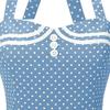 Women's Vintage 1950s Dress Retro Polka Dot Dress for Women 50s 60s Halter Dress Casual Cocktail Swing Party Rockabilly Dresses Audrey Hepburn A-Line Birthday Gowns 2023 Sky Blue Polka Dot S view 4