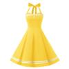 Women's Vintage 1950s Dress Retro Polka Dot Dress for Women 50s 60s Halter Dress Casual Cocktail Swing Party Rockabilly Dresses Audrey Hepburn A-Line Birthday Gowns 2023# Yellow Polka Dot S view 1