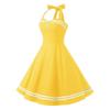 Women's Vintage 1950s Dress Retro Polka Dot Dress for Women 50s 60s Halter Dress Casual Cocktail Swing Party Rockabilly Dresses Audrey Hepburn A-Line Birthday Gowns 2023# Yellow Polka Dot S view 2