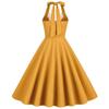 Women's Vintage 1950s Dress Retro Polka Dot Dress for Women 50s 60s Halter Dress Casual Cocktail Swing Party Rockabilly Dresses Audrey Hepburn A-Line Birthday Gowns 2023 Orange Yellow S view 4