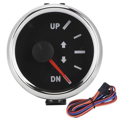 Boat Trim Gauge Kit, 52mm/2in UP-DN Boat Trim Gauge 0-190ohm Trim Tilt Indicator Red Backlight Marine Trim Gauge IP67 Trim Meters for Engines Generator Sets Ships (Black)