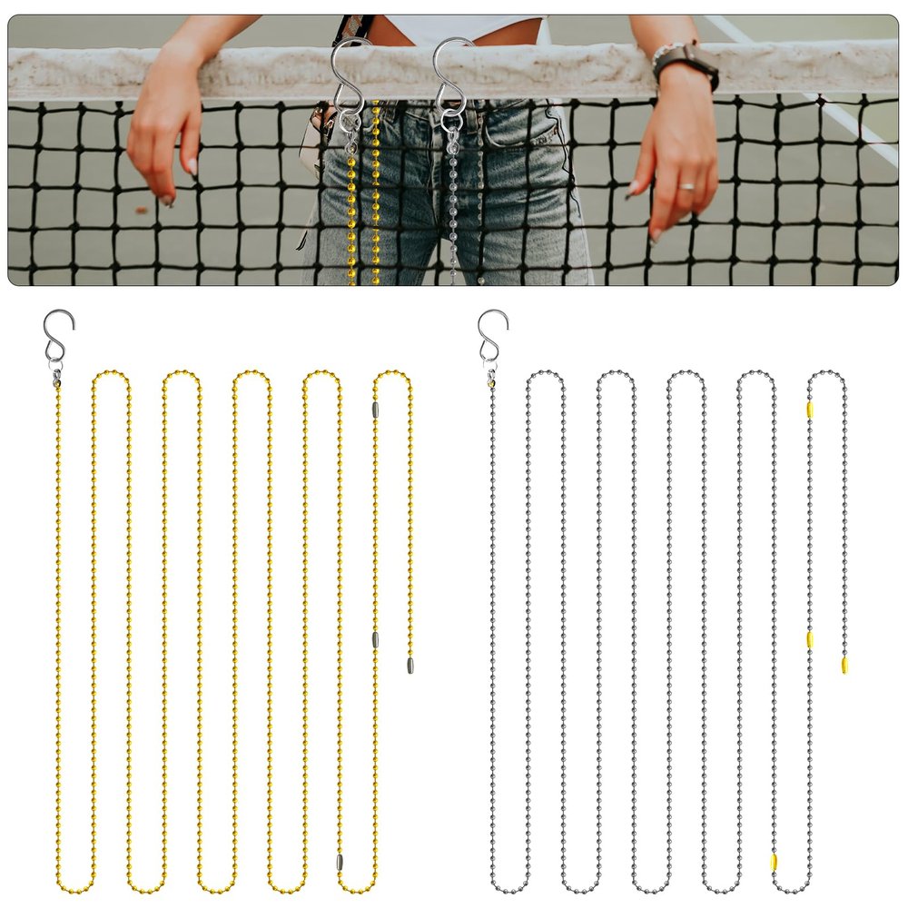 2pcs Volleyball Net Height Chains with Instructions, Setter Chain for Outdoor Training (2 Colors)