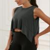 ODODOS Modal Soft Sleeveless Crop Top for Women Athletic Tee Gym Workout Cropped Yoga Tank, Black, Large view 2