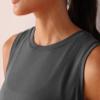 ODODOS Modal Soft Sleeveless Crop Top for Women Athletic Tee Gym Workout Cropped Yoga Tank, Black, Large view 4