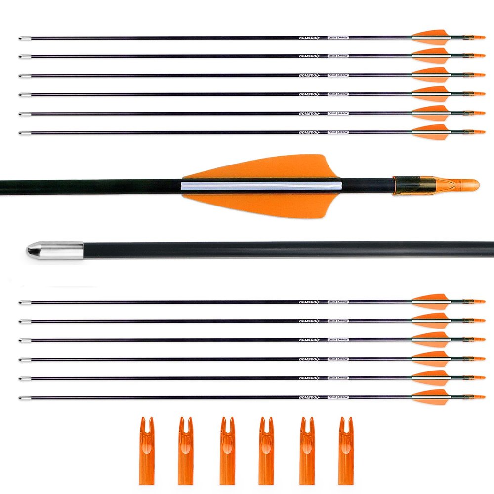 BOWSOUL 31 Archery Arrows Training Practice Target Arrows for Kids Youth or Beginners Safe Blunt Points Durable Shaft on Recurve Bows Youth Bow and Longbows(Pack of 12)