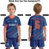 ORKY Kids Custom Soccer Jersey, Design Boys Girls Football Kit, Semi Professional Customize Shirt Short Maker (Blue 120cm) view 4