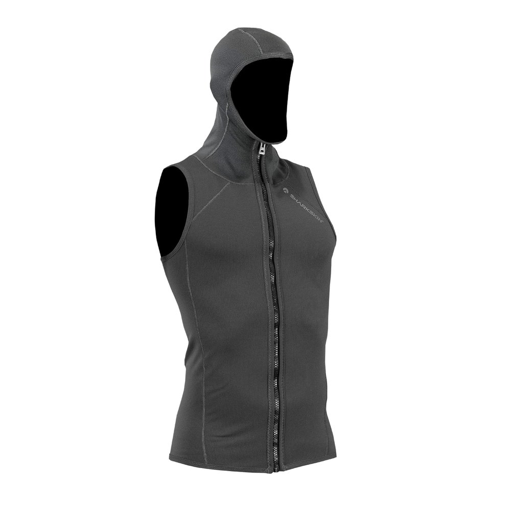 Sharkskin Titanium 2 Chillproof Vest with Hood, Full Zip Vest for Men, Ideal for Boating, Sailing, Scuba Diving, and Other Watersports, Easy to Wear