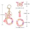 OKAICEN Fashion Alphabet Initial Letter Keychain Tassel Butterfly Pendant Key Ring for Purse Handbags Women Girl ('O') view 2