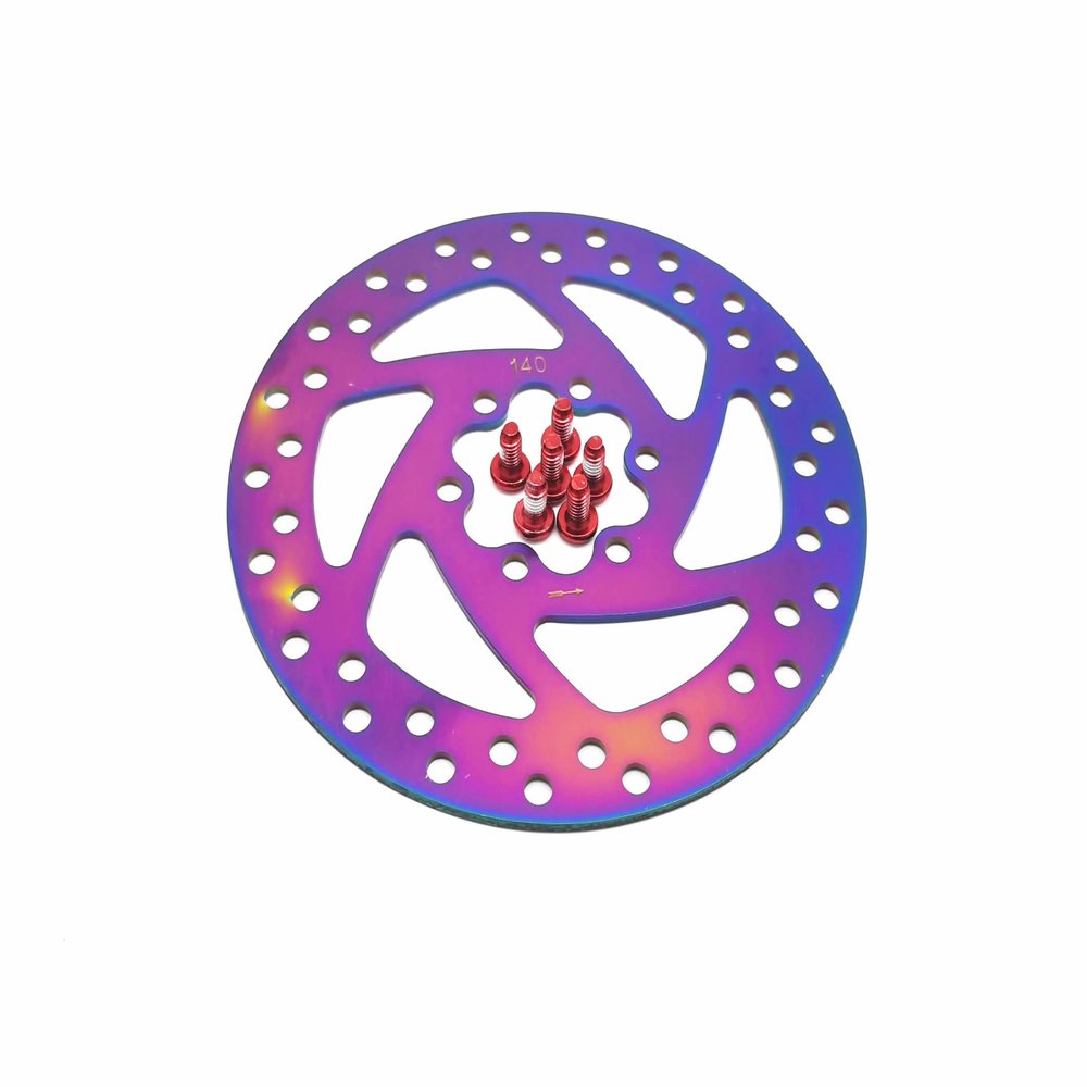 140mm Colorful Brake Disc 6 Holes Assembly for Kugoo Kirin G2 Max KuKirin G2 Max Electric Scooter Replace Accessories (140mm Colorful)