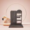 HOBBIESAY Wooden Jewelry Display Tower with Tray Wooden Earring Display Stands Jewelry Organizer Holder 46 Holes Slate Gray Bracelet Storage Holder Large Size for Earrings Necklaces Rings Ornament view 4