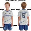 ORKY Kids Custom Soccer Jersey, Design Boys Girls Football Kit, Semi Professional Customize Shirt Short Maker (White 130cm) view 4