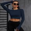 2 Pack Women's Crop Top Long Sleeve Seamless Yoga Sport Compression Activewear Shirts Compression view 2