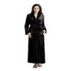 Artfasion Womens Long Fleece Robe: Warm Soft Floor Length Flannel Bathrobes for Winter Thicker Long House Coat with Pockets Suit for Wife Mom Female Friend Festival Gifts (Black Small/Medium) view 1
